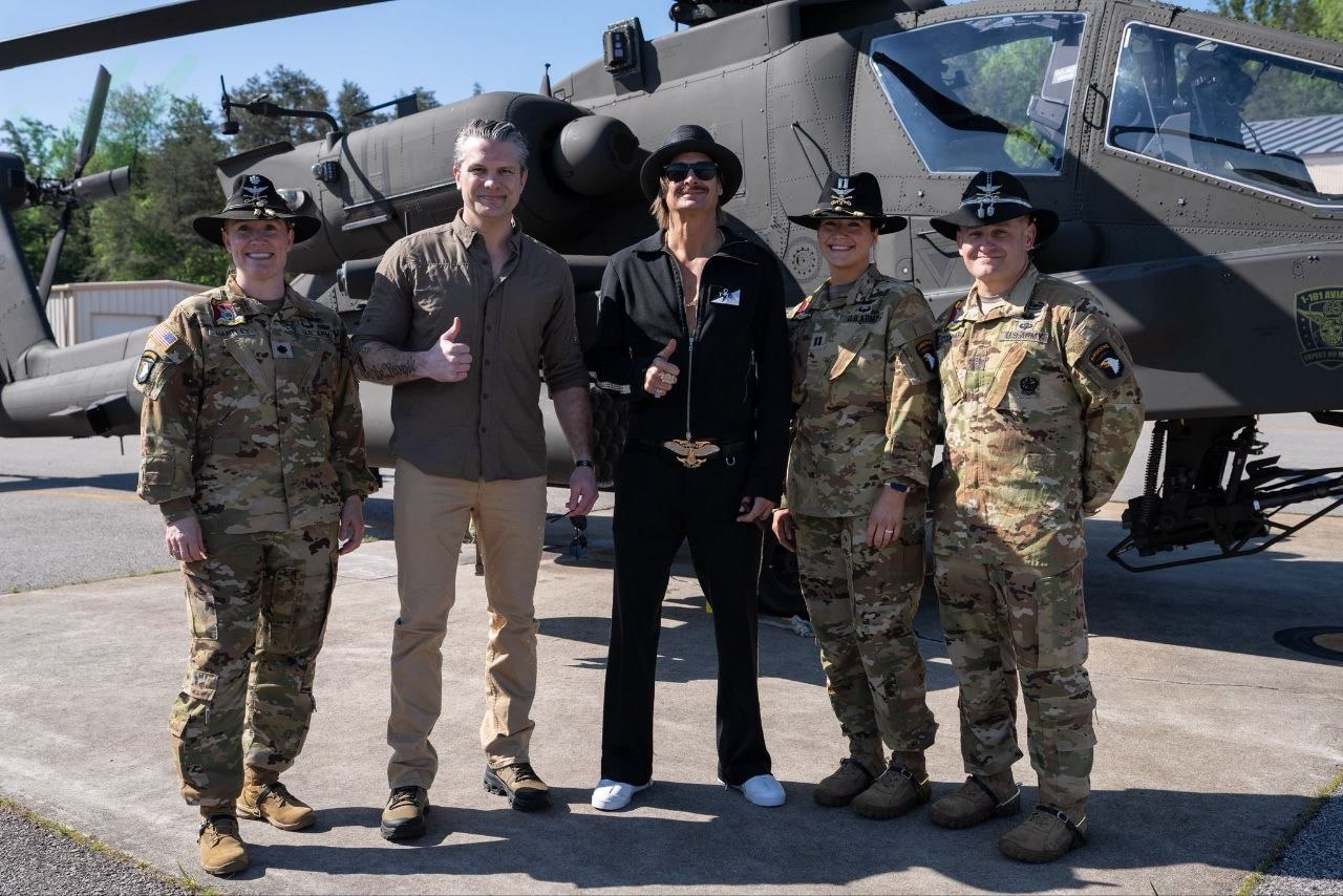 Pete Hegseth, Kid Rock and US soldiers