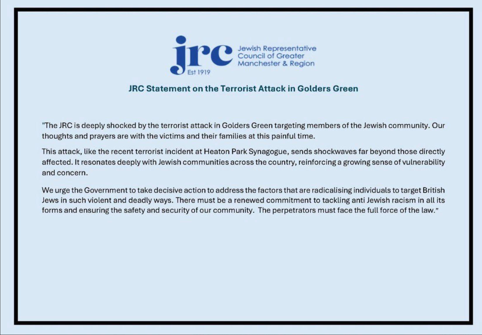 JRC statement