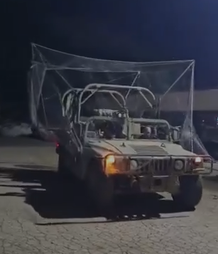 IDF vehicle fitted with 'cope net'