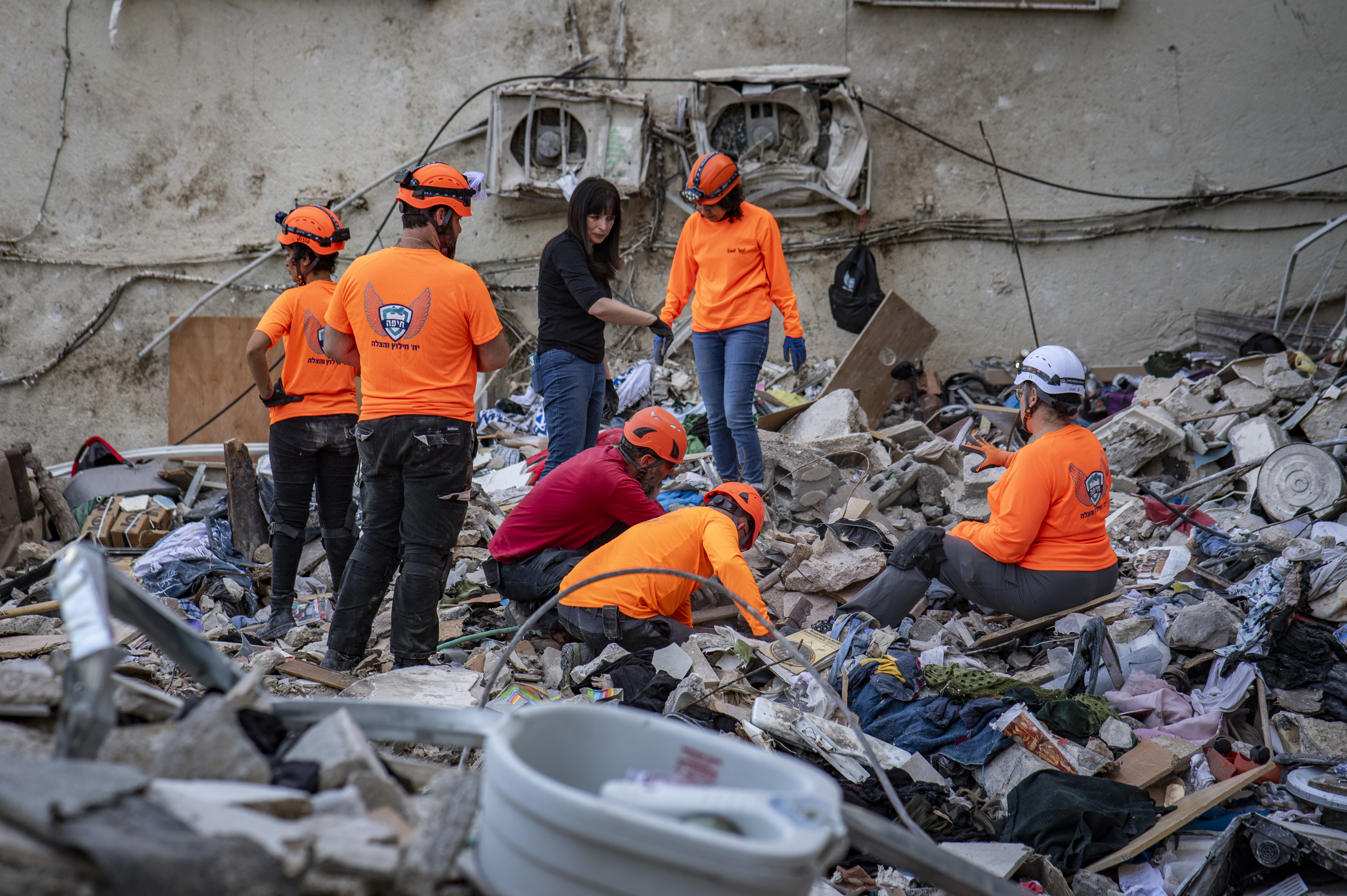 Home Front Command in Haifa after missile attack