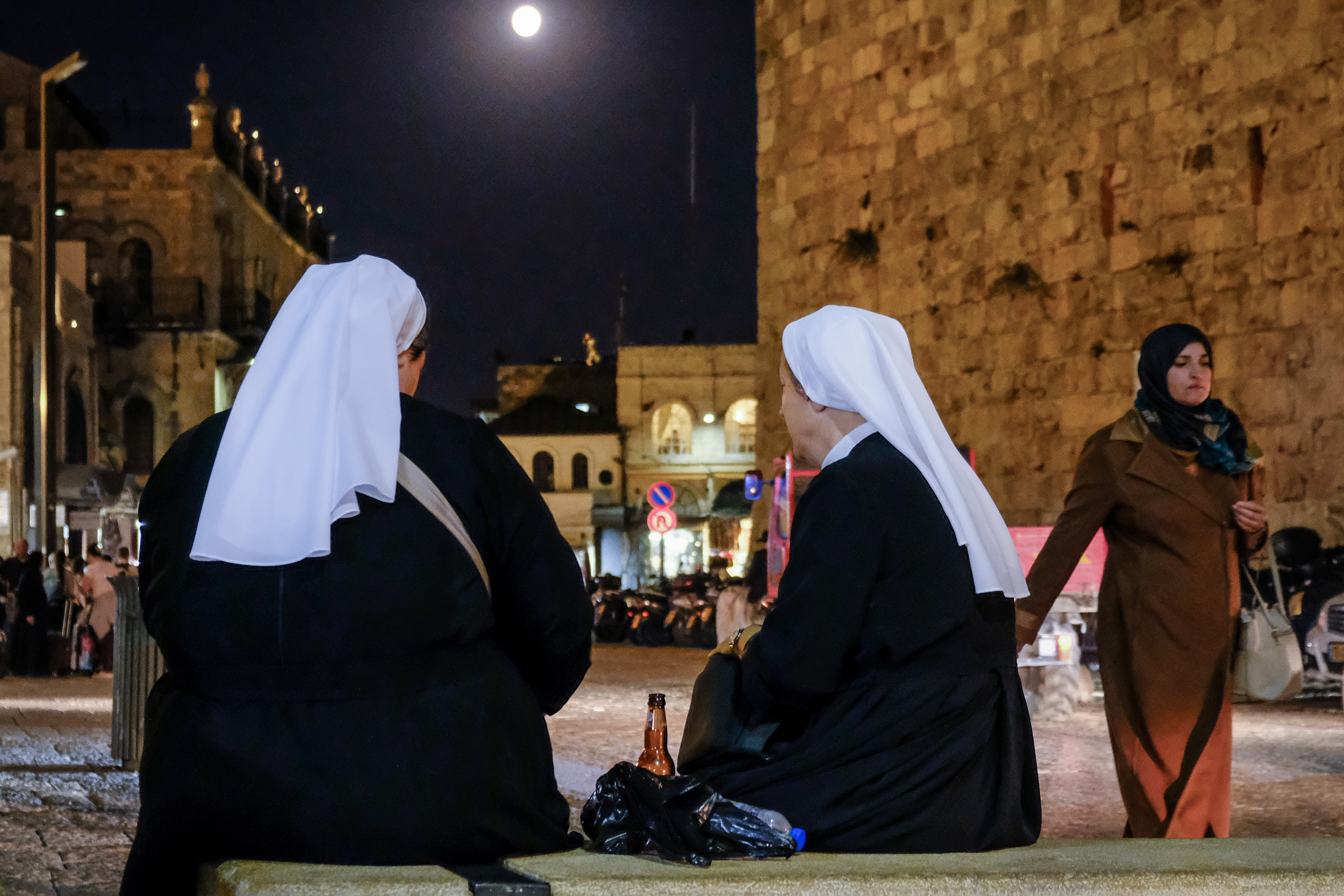 Nuns sit in Jerusalem's Old City (Illustrative)
