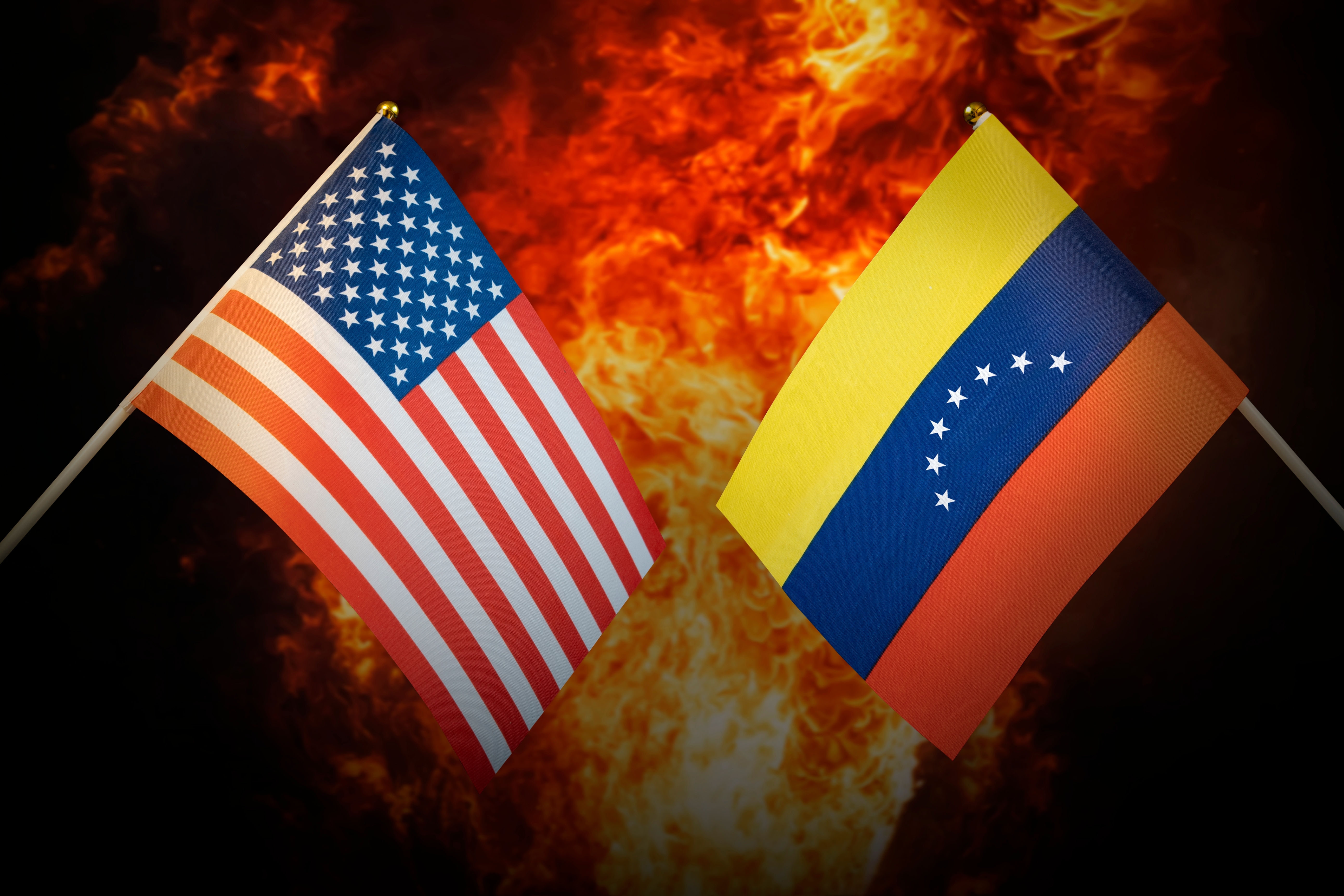 US, Venezuelan flag