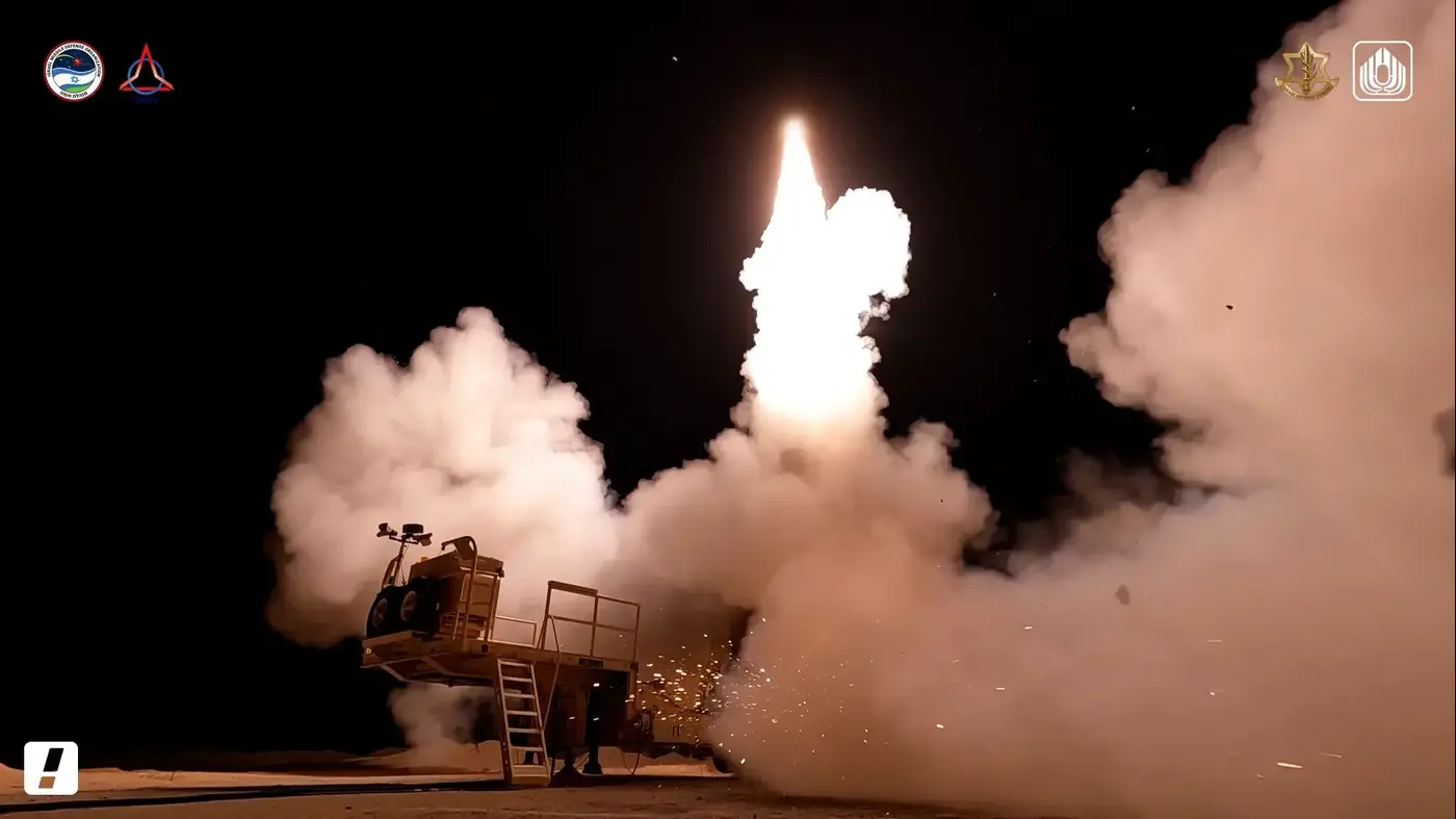 Missile interceptors over Israel