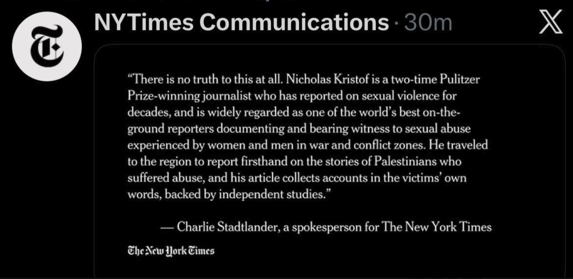 NYT Ignites Global Fury by Standing Behind Nicholas Kristof’s Evidence-Free "Rape" Allegations