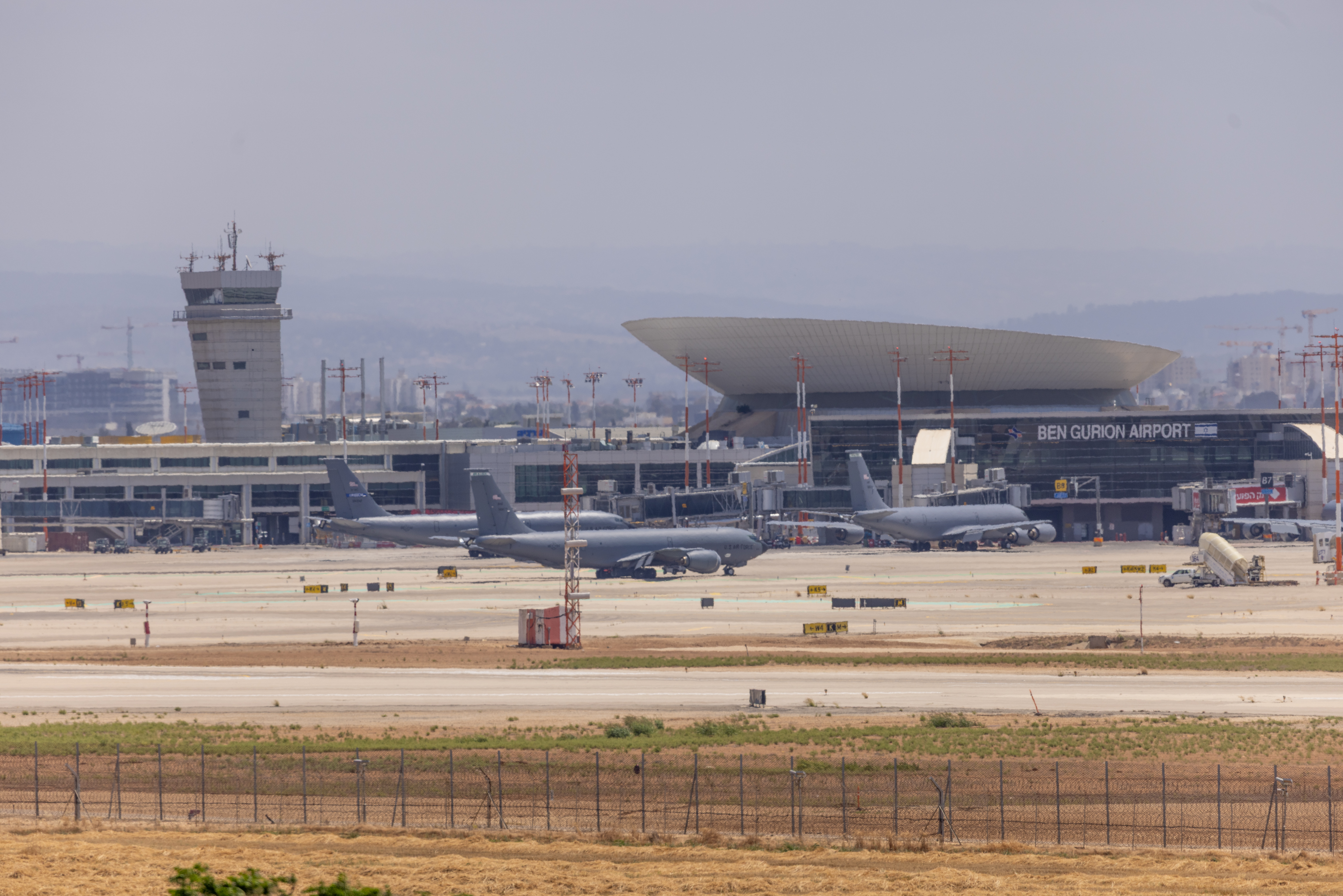US planes parked at Ben Gurion