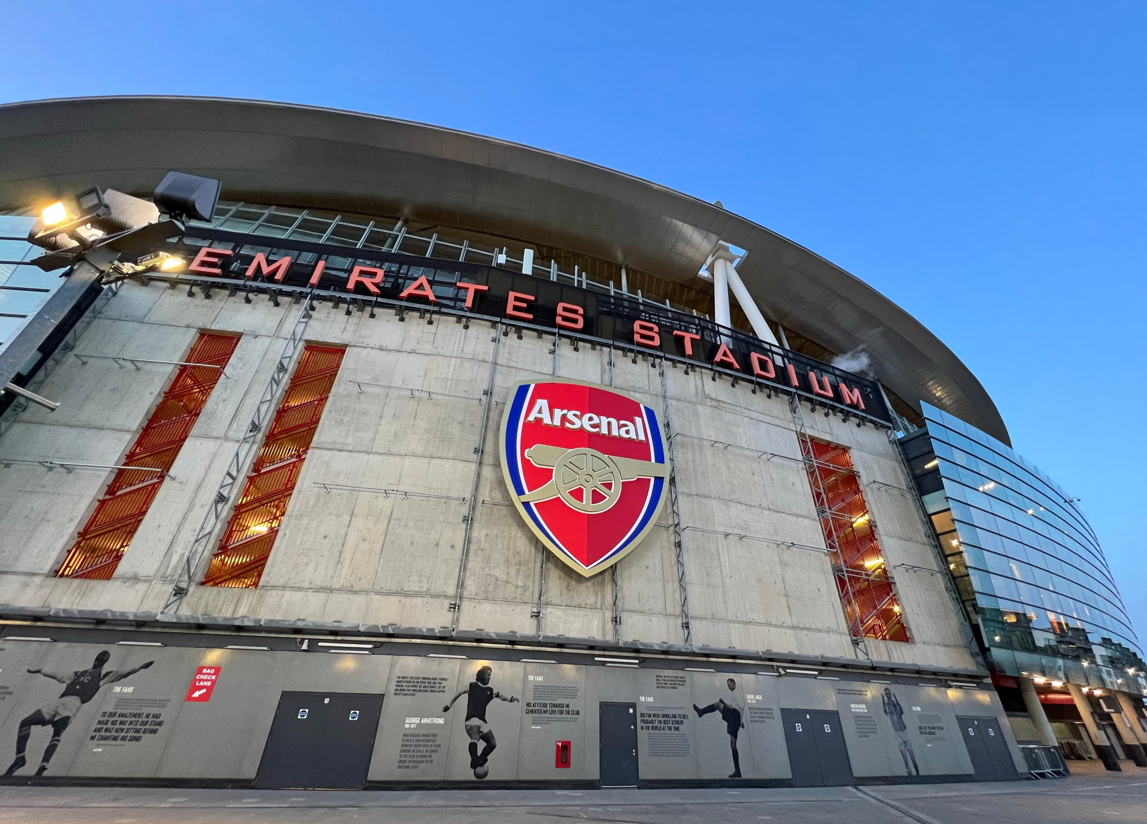 London - January, 2023 - Emirates Stadium (Arsenal Stadium for UEFA competitions), the home football stadium of Arsenal Football Club in the Premier League.
