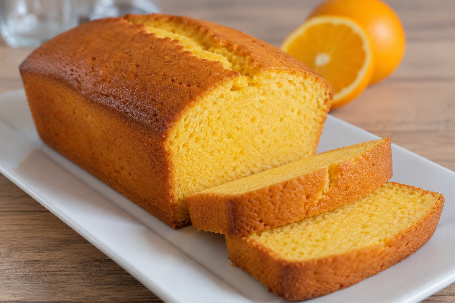 An orange cake. Illustration.