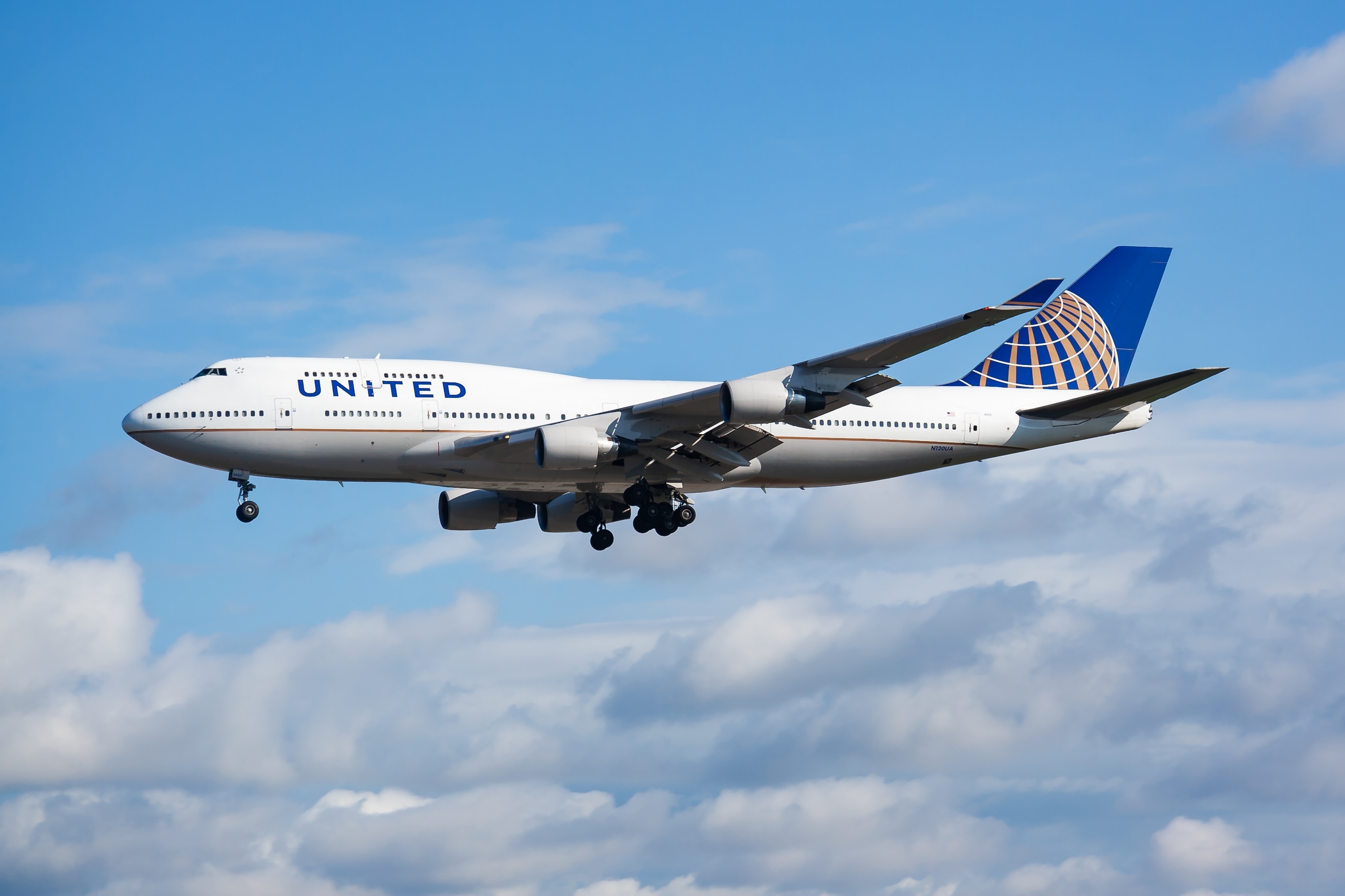 United plane in the air