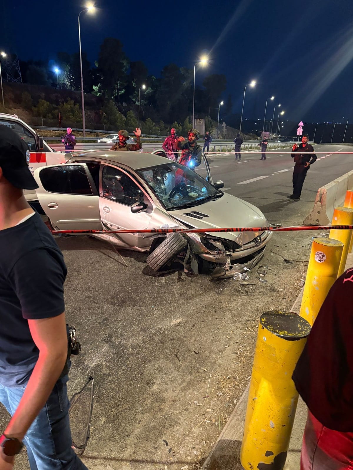 Scene of car ramming attack at Gush junction