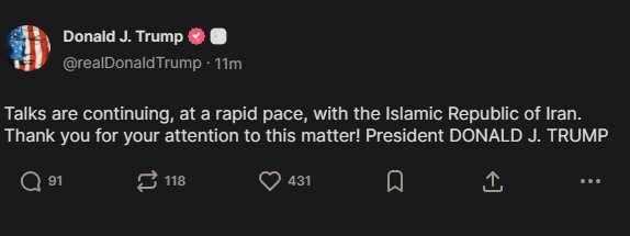President Donald Trump post on X