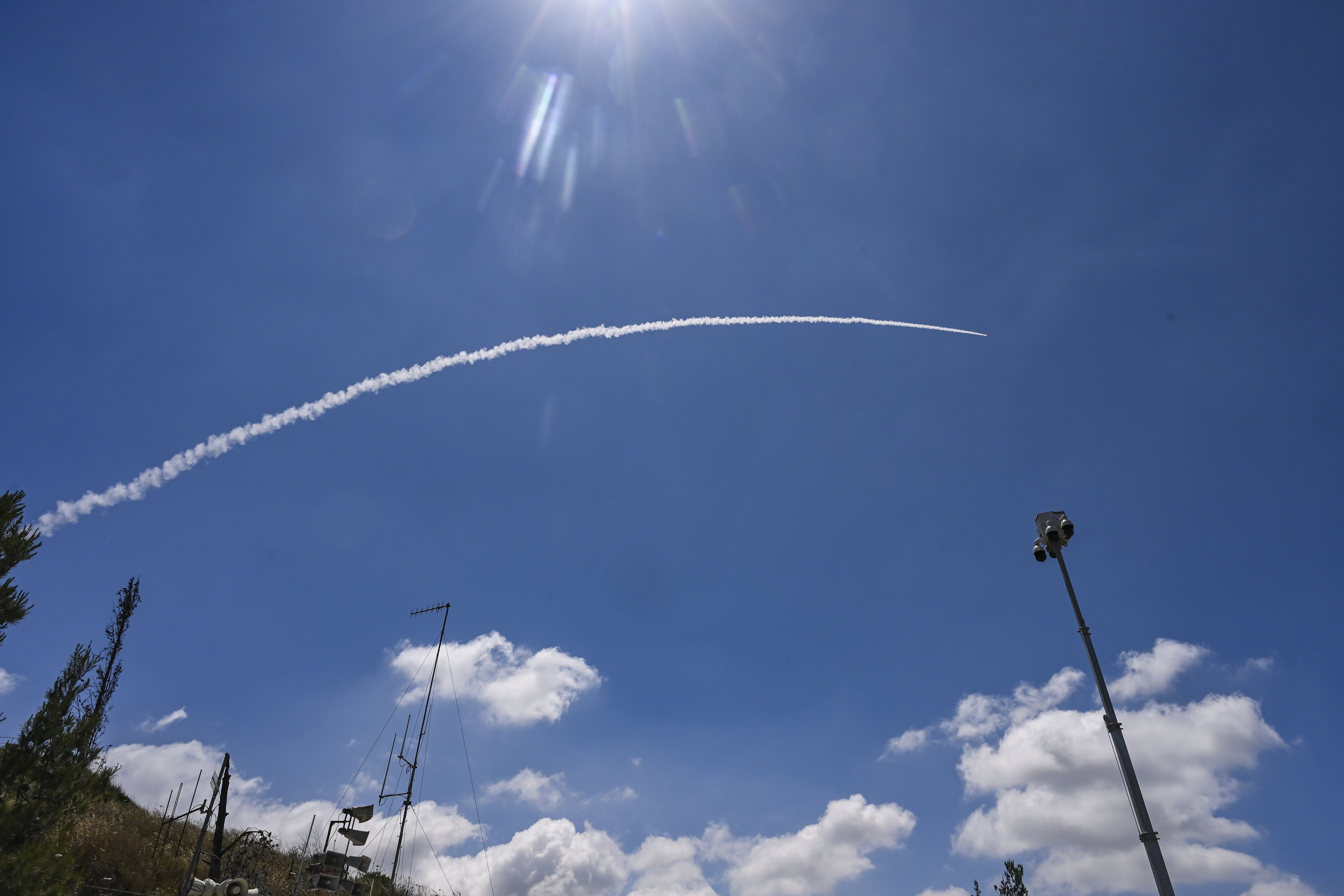 Anti-missile batteries fire interceptors at Hezbollah missiles, May 30 2026