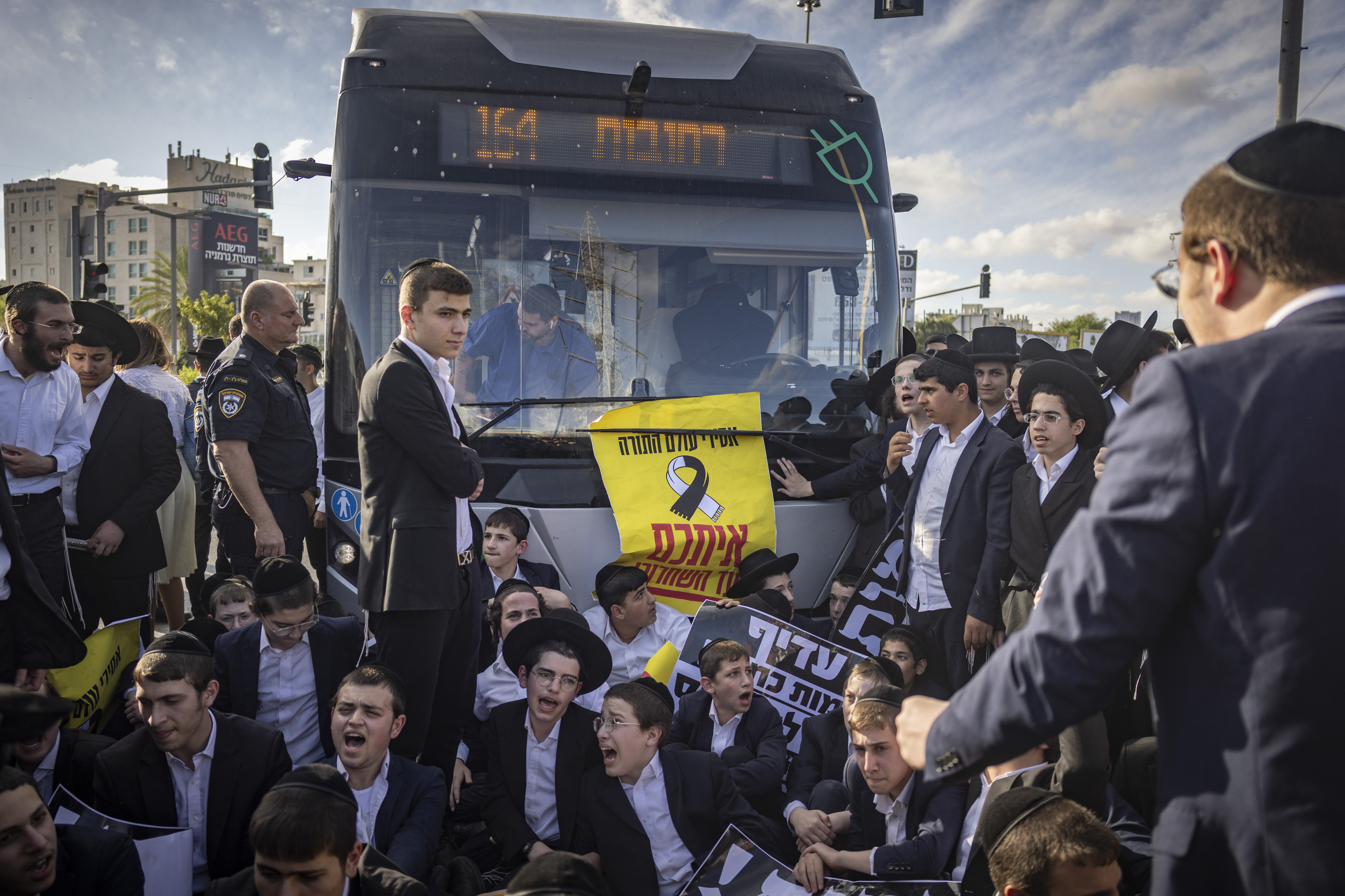 Anti-draft protest in Bnei Brak, May 28, 2026