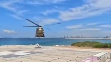 IDF helicopter carrying wounded troops from drone strike