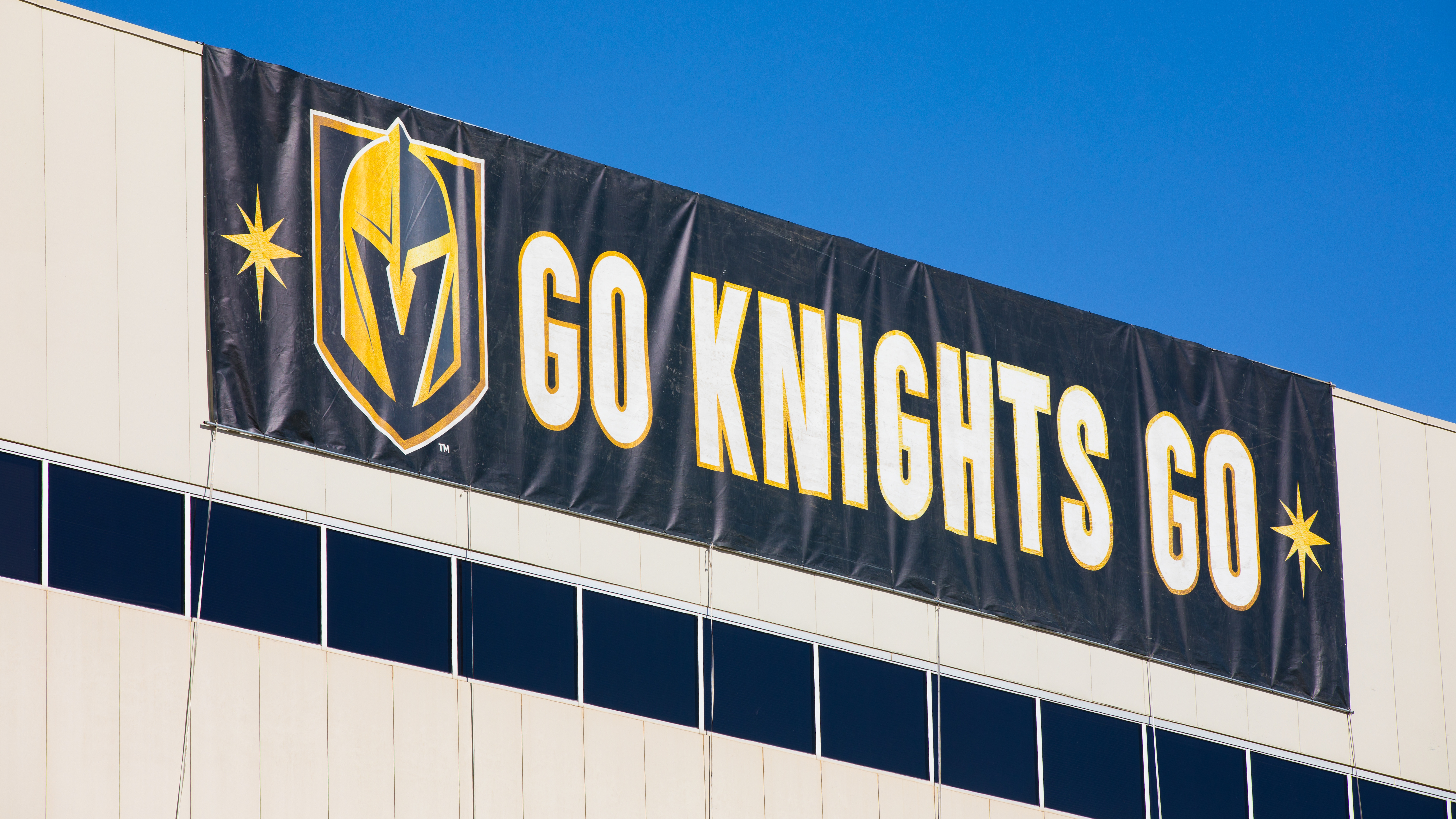 A banner supporting the Golden Knights.