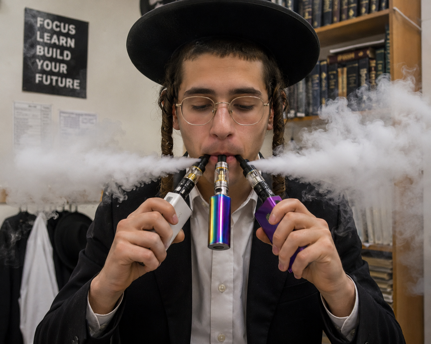 Charedi men are smoking like never before. Illustration.