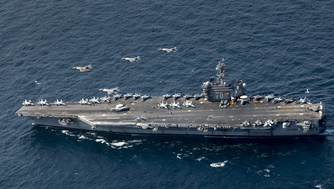 F-35 fighter jets on aircraft carrier