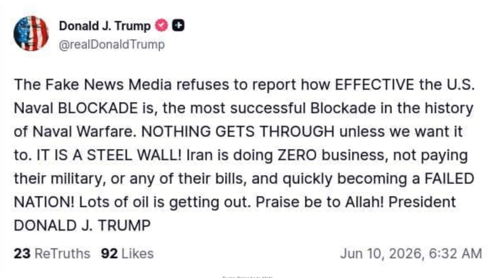 Trump: 'I Am Very Close to Ordering New Strikes on Iran'