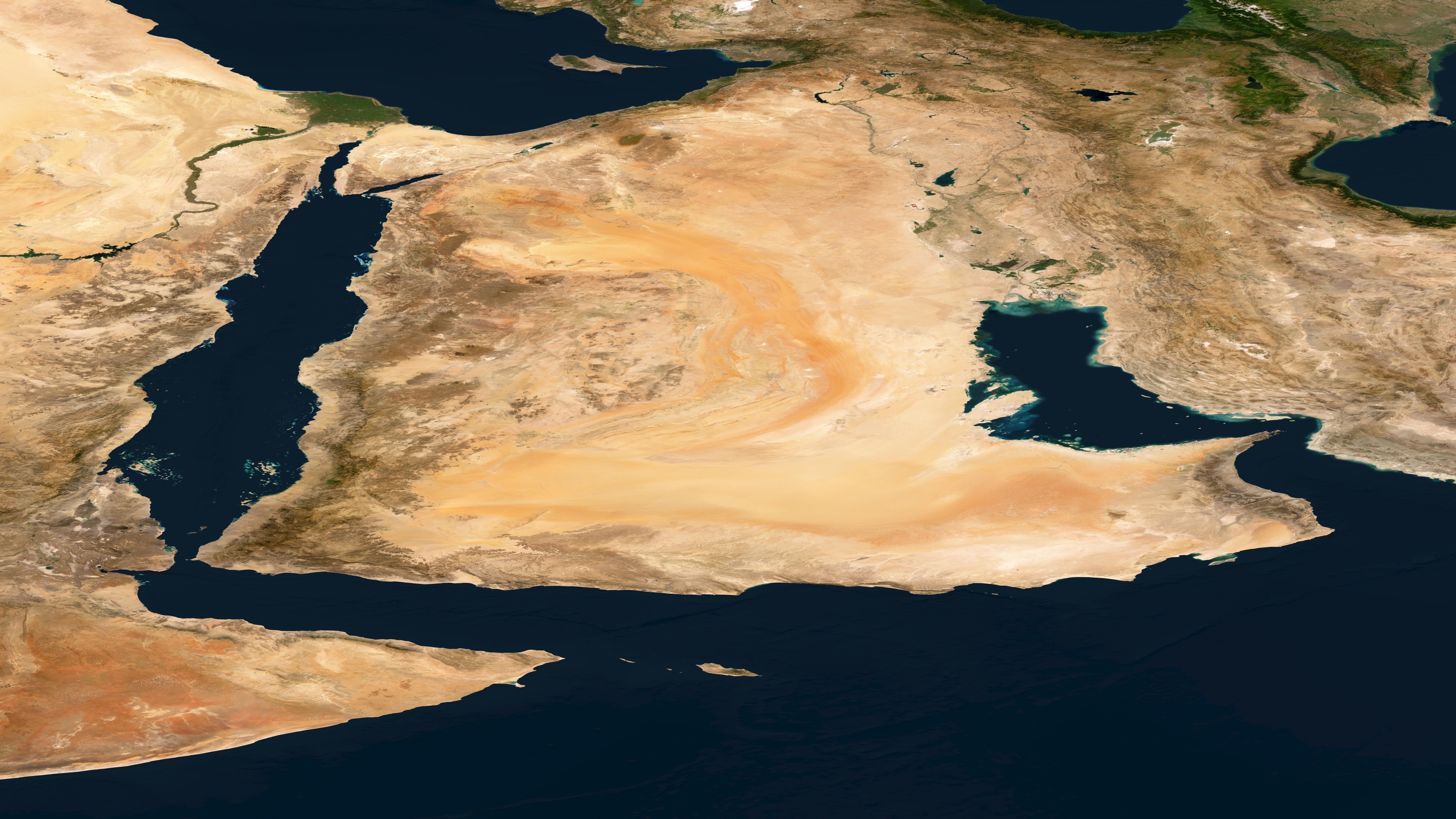 Strategic maritime routes of the Middle East – Strait of Hormuz, Bab al-Mandab Strait  and Red Sea map illustration