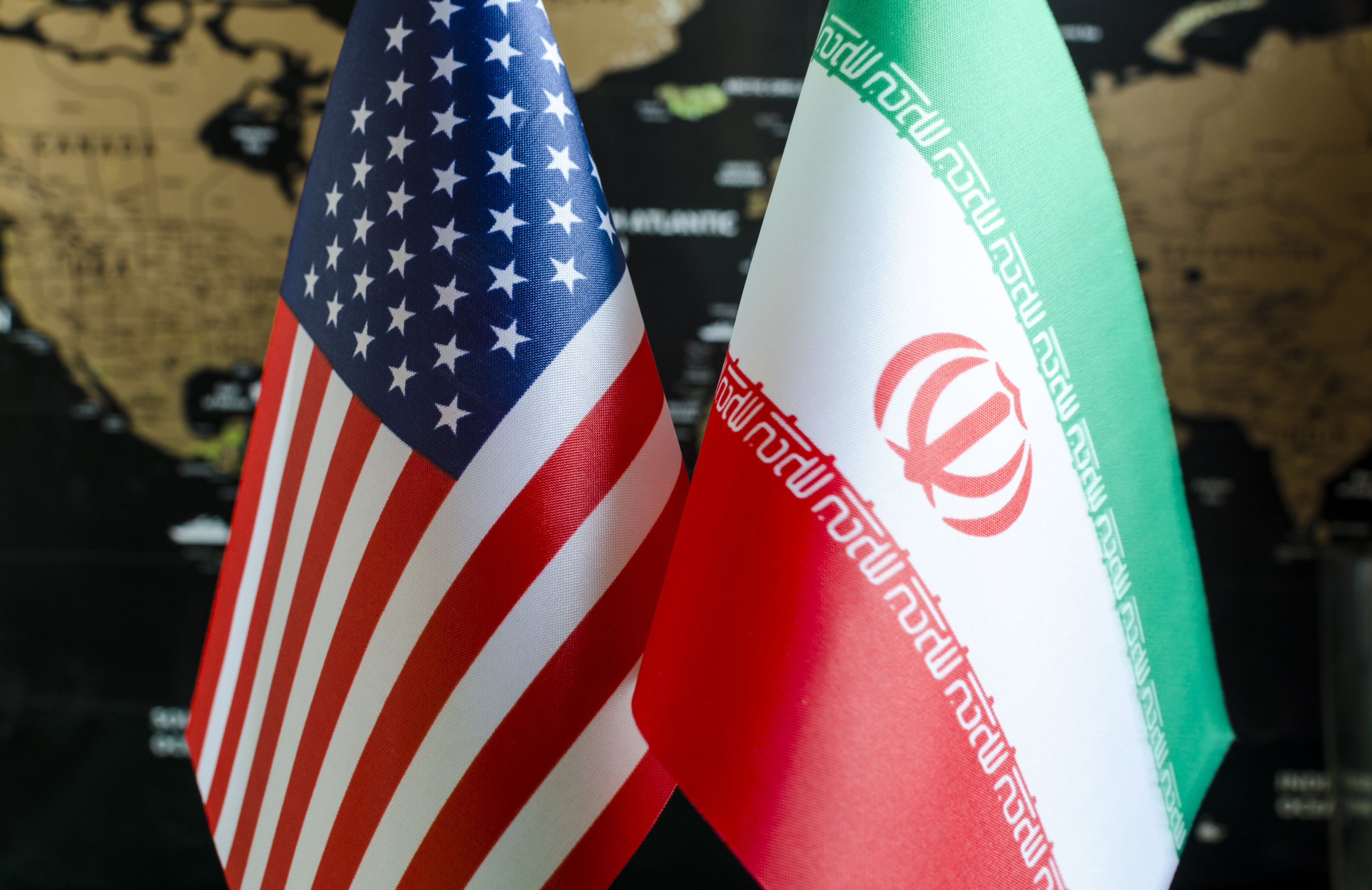 USA, Iranian flags