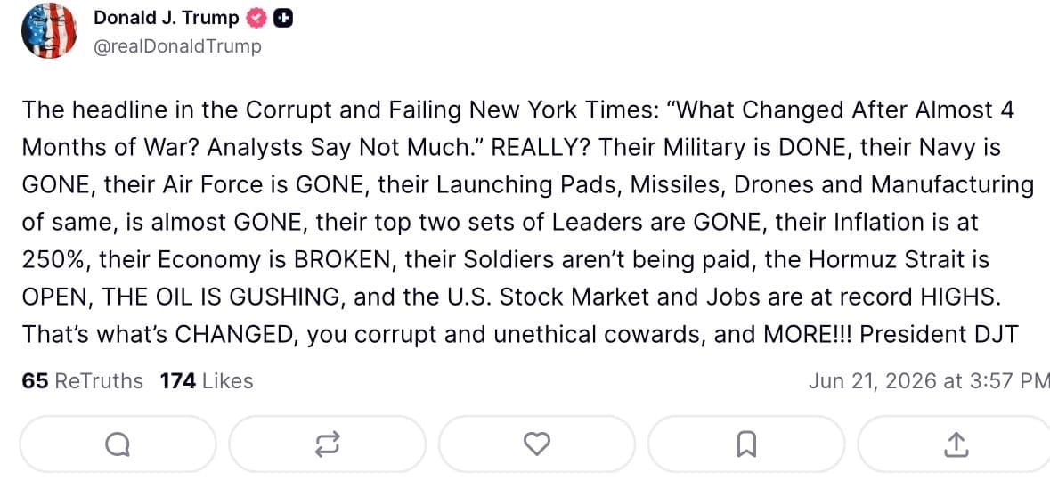 Trumps post from X