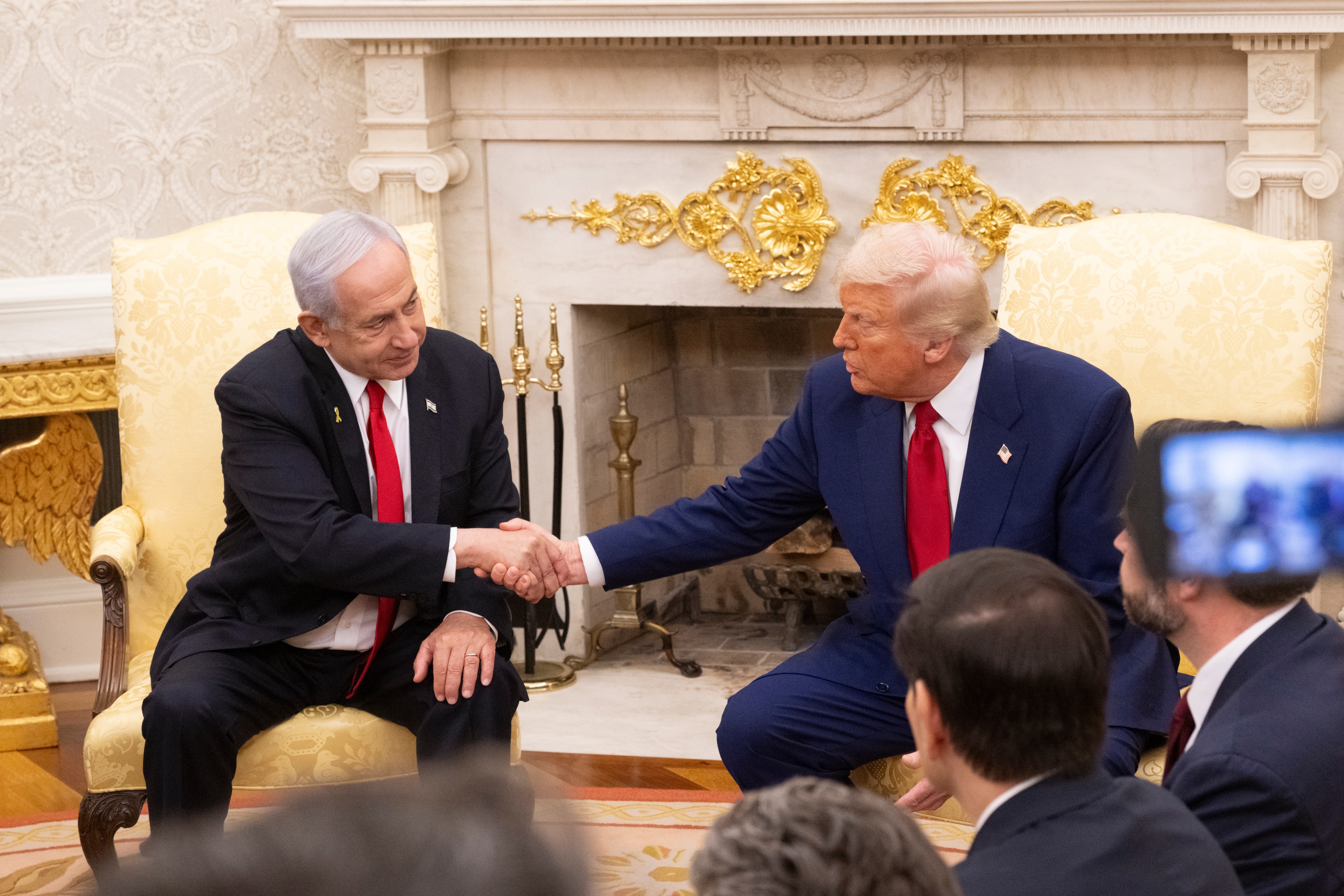 April 7, 2025: United States President Donald Trump meets with Israeli Prime Minister Benjamin Netanyahu in the White House in Washington DC.