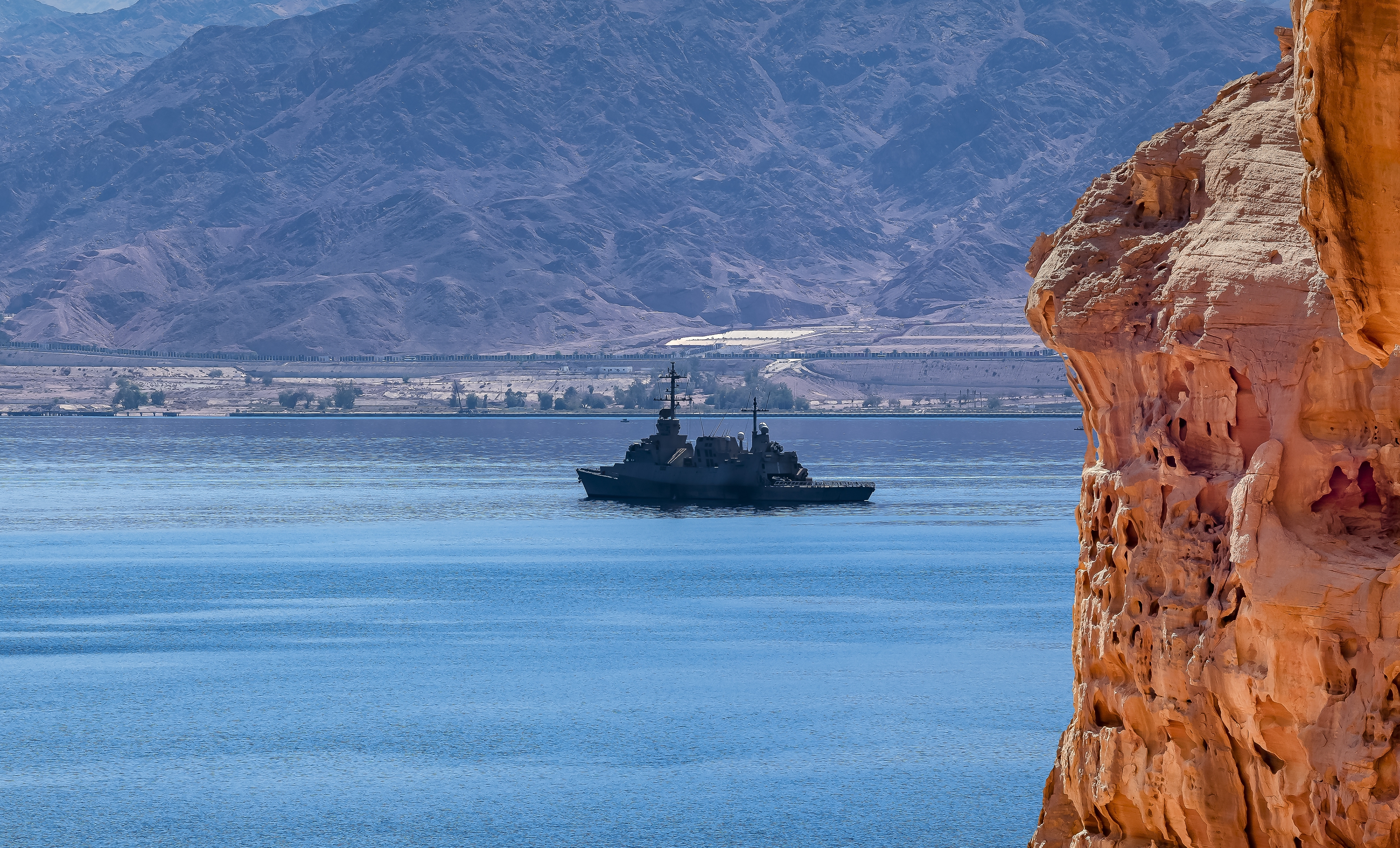 Navy ship patrolling the Red Sea