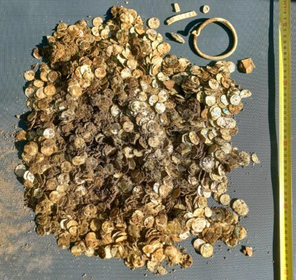 The gold extracted from the ground