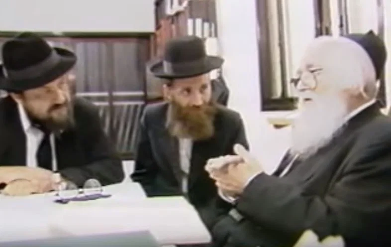 Rabbi Shach with Gafni and Ravitz