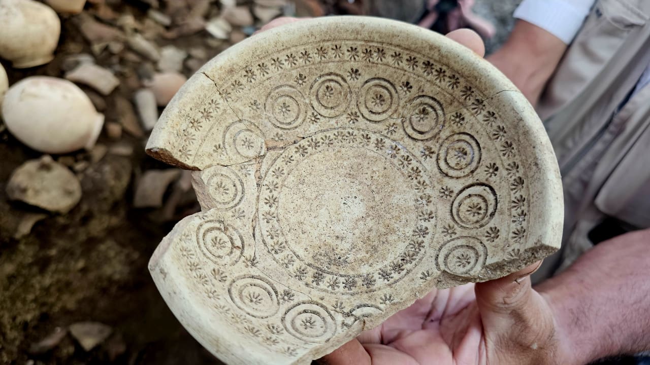 Ceramic vessel discovered at the site