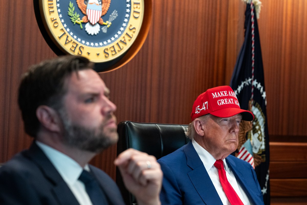 Trump with Vice President Vance in the White House Situation Room