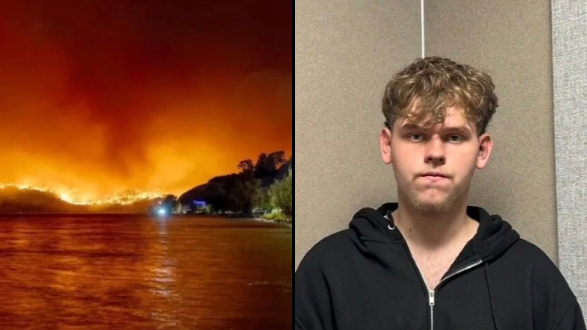 Right: Michael Yakimov; left: the wildfire