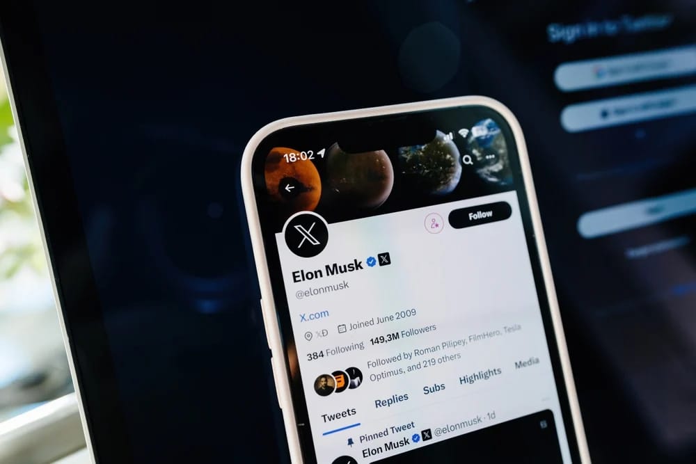 Musk's X account