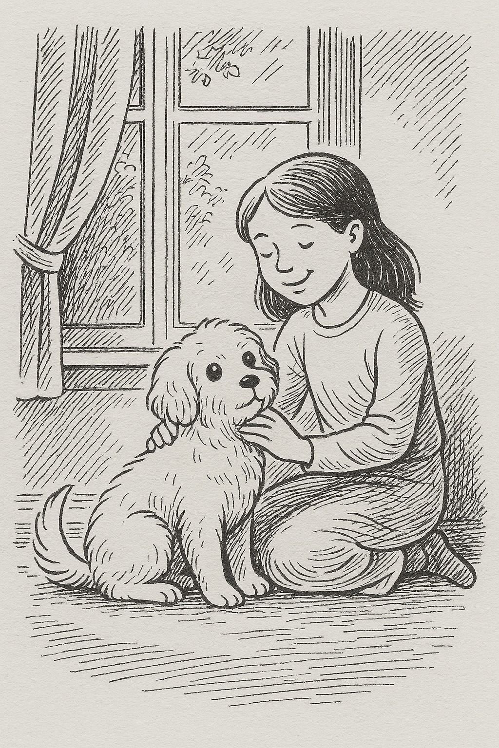 AI generated image of hostage and their dog