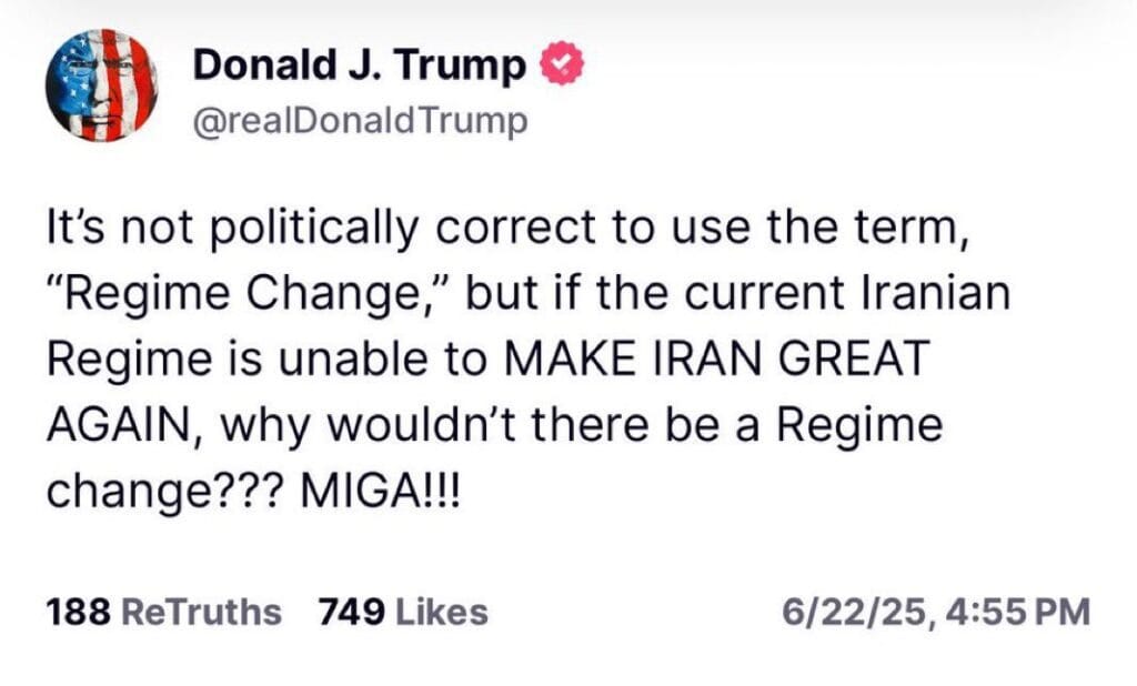 President Trump's post on socials