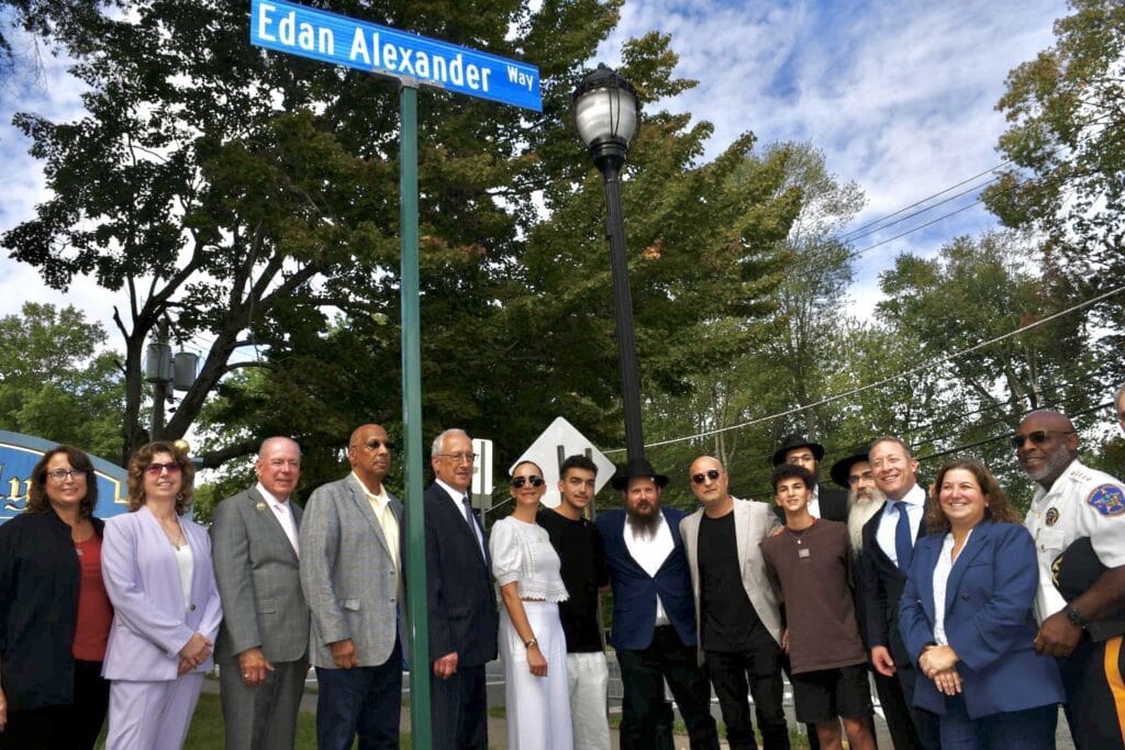 Former Hostage Edan Alexander in NJ at street dedication