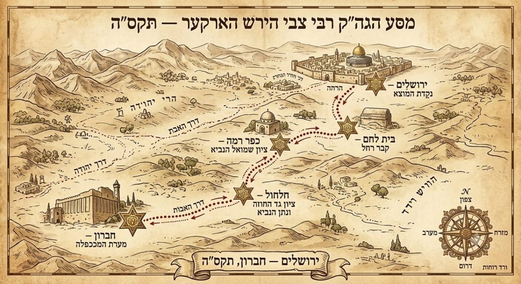An Old Map Of Jerusalem-Hebron Road