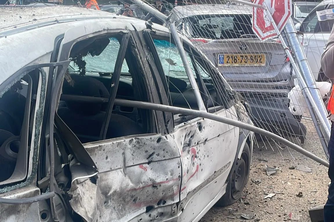 Iranian ballistic missile damages car