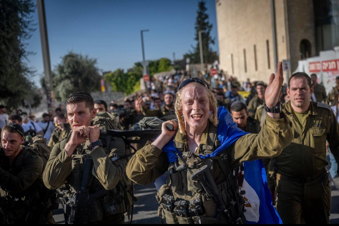IDF Haredi soldiers of the Hasmonean Brigade on their beret march