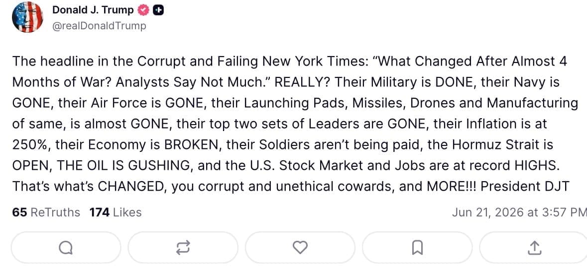 Trumps post from X