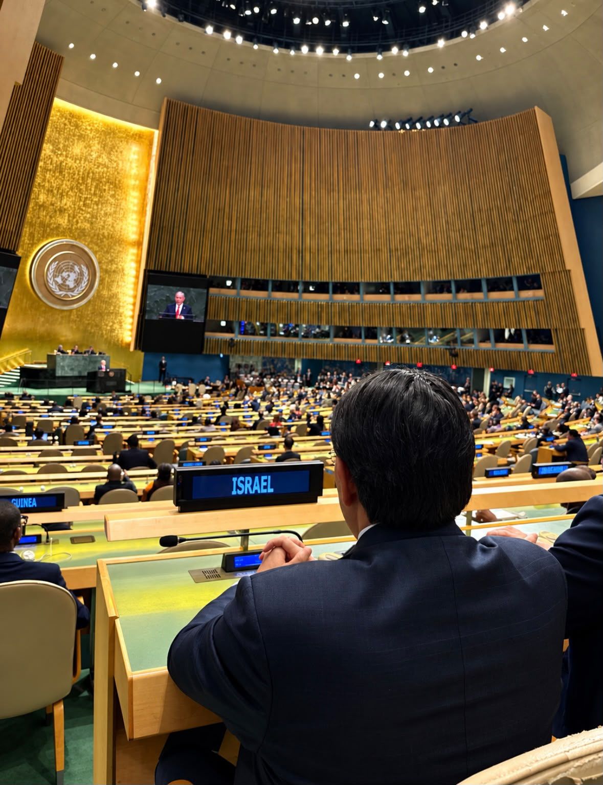 Israel's ambassador during Netanyahu's UN speech