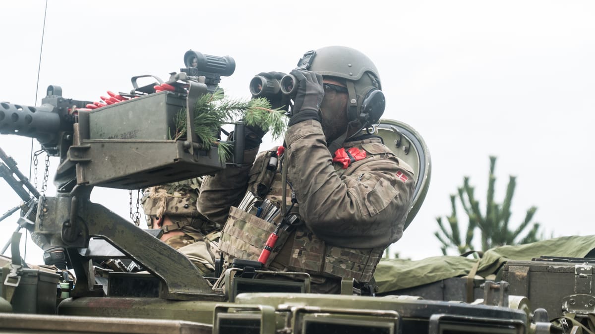 A Danish soldier at Joint exercise Brave Lion at Oksboel, Denmark in November 2017