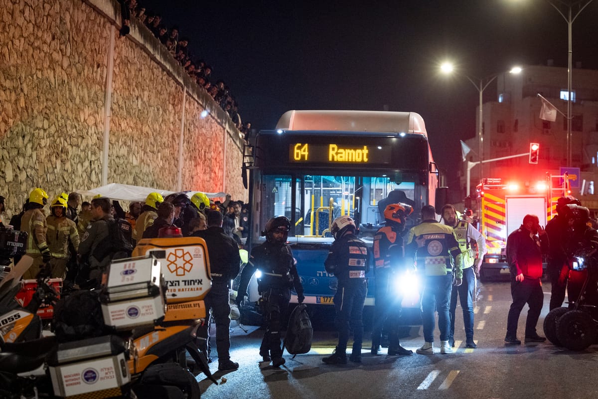 Scene of the fatal ramming of Yosef Eizental HYD, January 6, 2026, Jerusalem