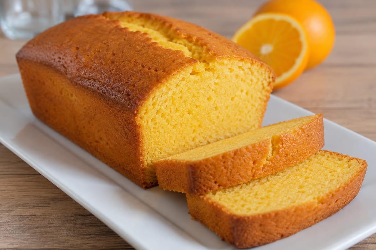 An orange cake. Illustration.