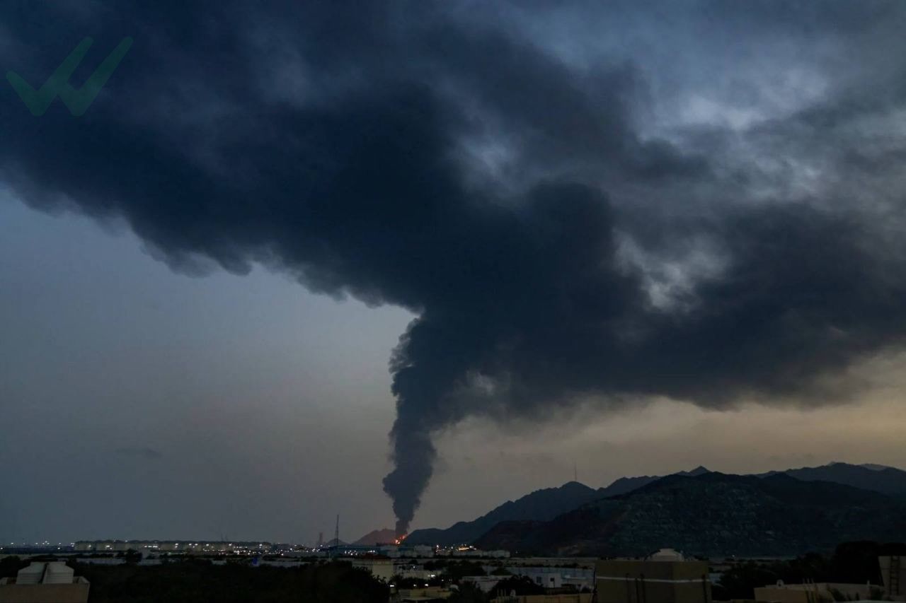 Iranian drone strike on the Fujairah Petroleum Industries Zone oil facility,