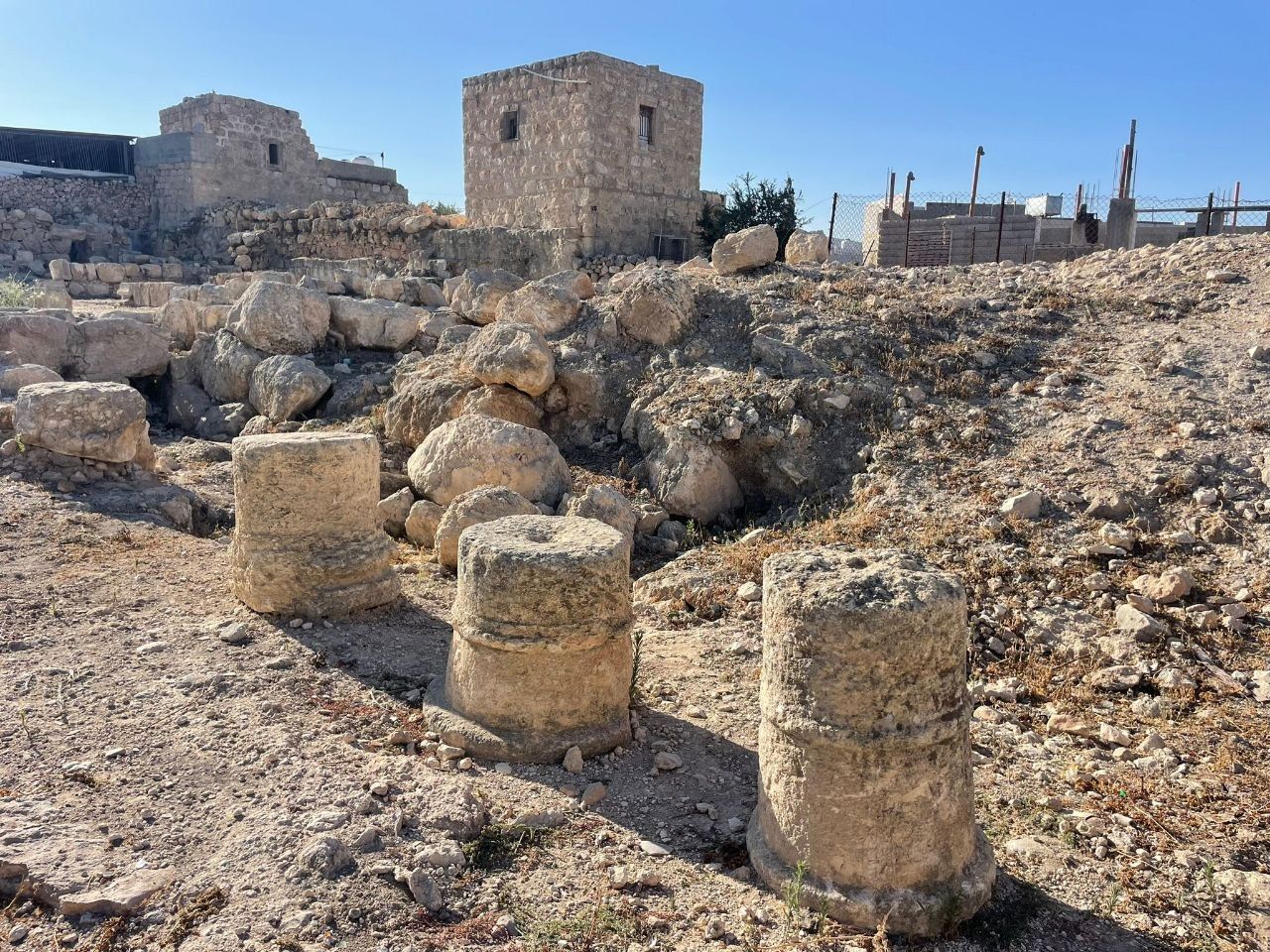 An ancient Jewish menorah in an ornate burial cave west of Hebron