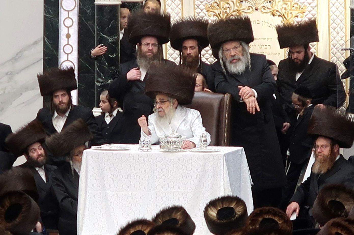 Motzaei Rosh Hashanah at the Satmar court