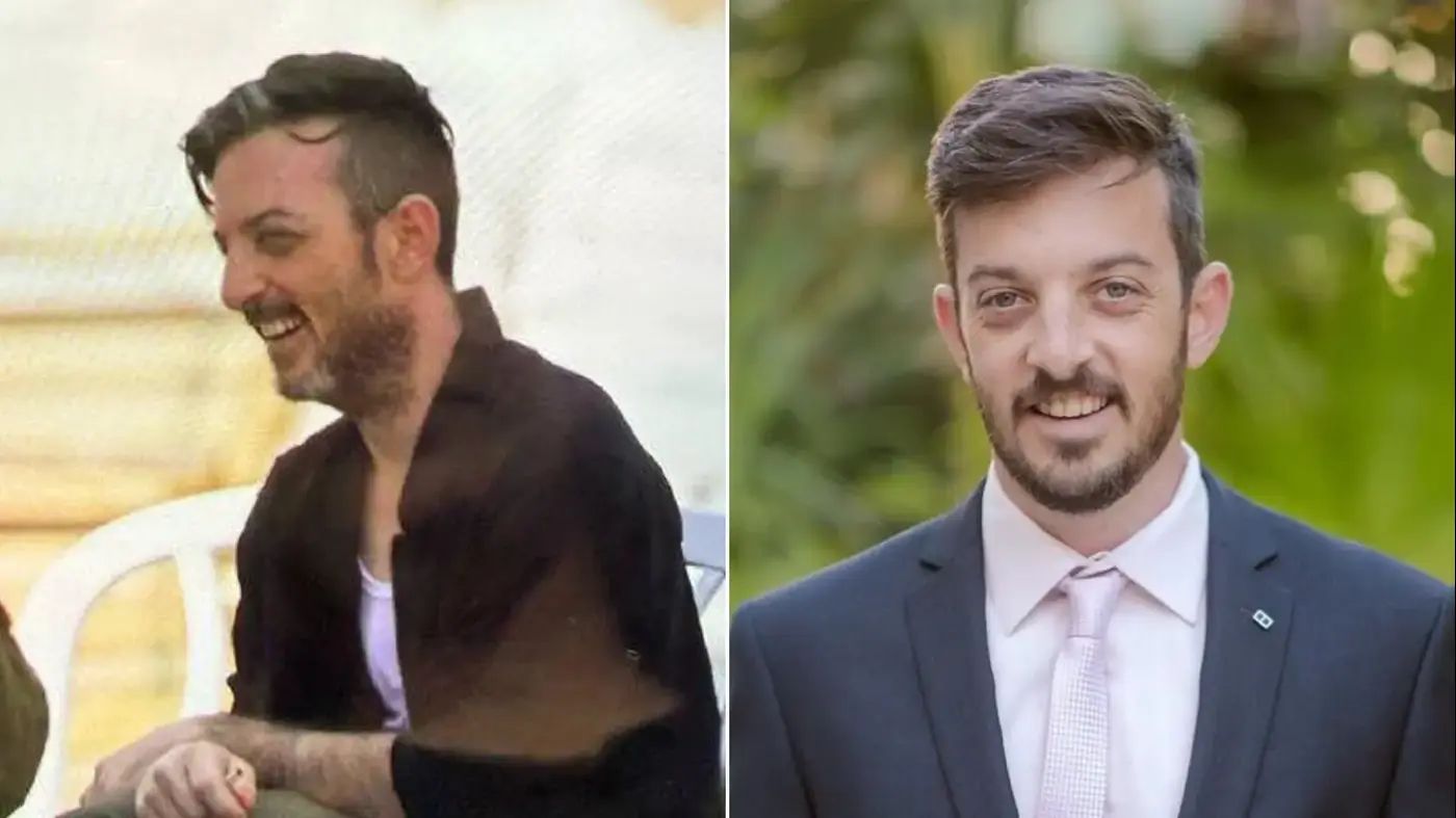 Hostage David Cunio before and after Hamas captivity