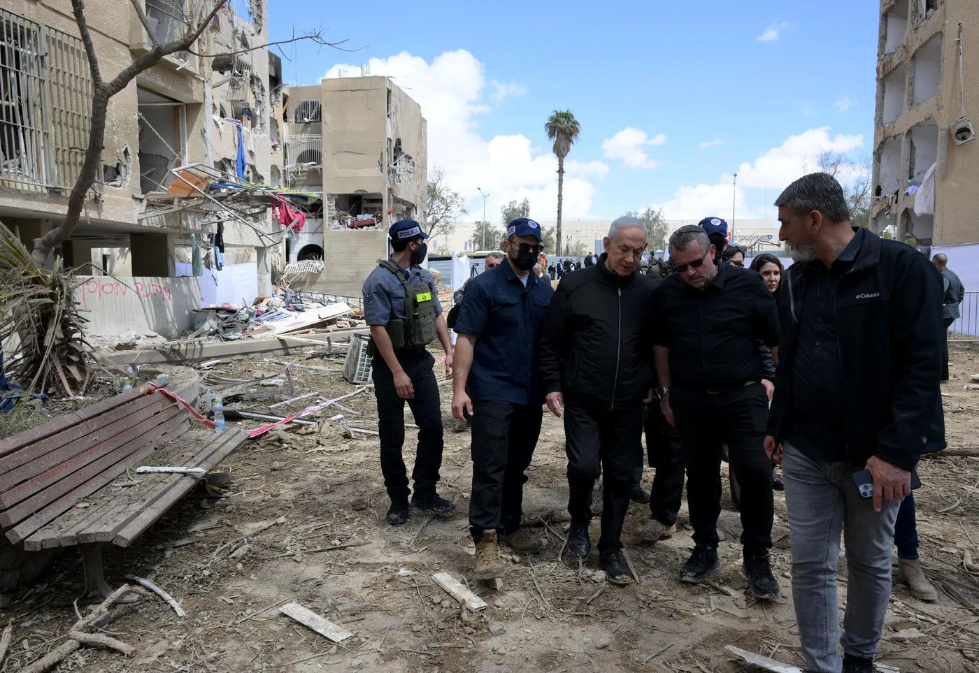 Netanyahu visits scene of disaster, Arad, March 22, 2026
