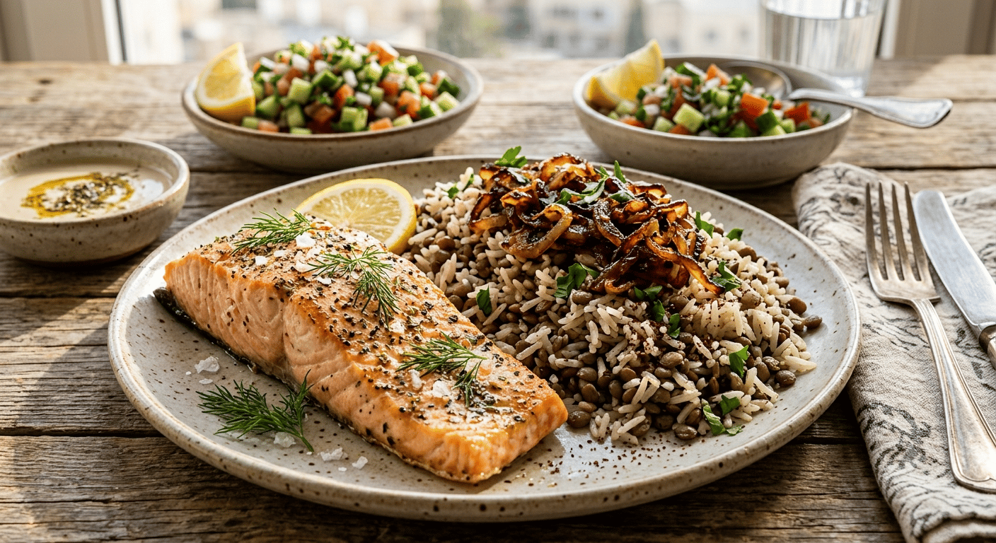 Salmon and rice