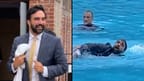 Zohran Mamdani's fully suited jump into a public pool